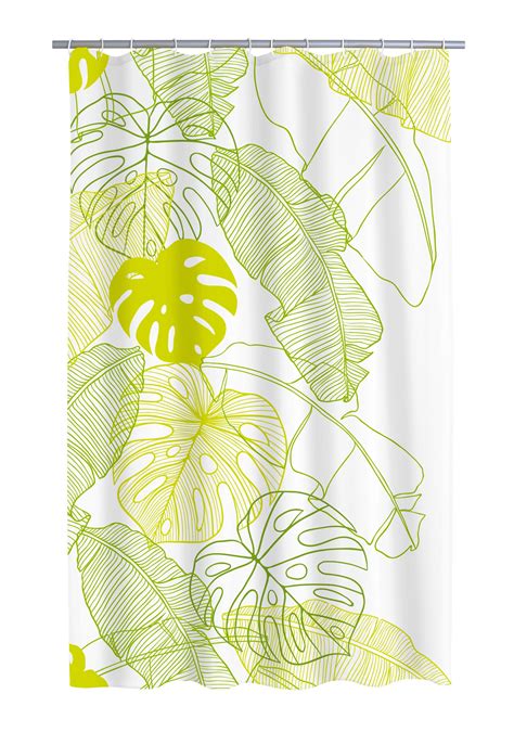 Duschvorhang Tropical Textil grün 180 x 200 cm